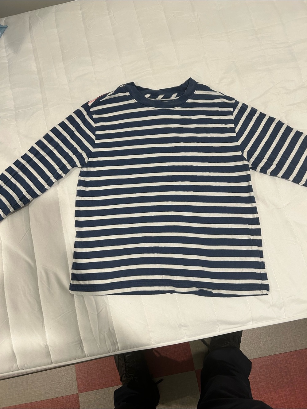 Crew cuts L Striped Navy and White Long-Sleeve Kids Top